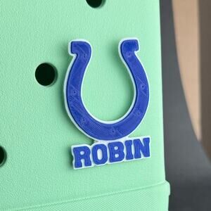 Personalized Indianapolis Colts Bogg Bag Name Tag, Colts Bogg Bag Charms